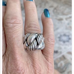 Sold👛 David Yurman 925 Sterling Silver Braided Woven Knot Cable Band Ring
